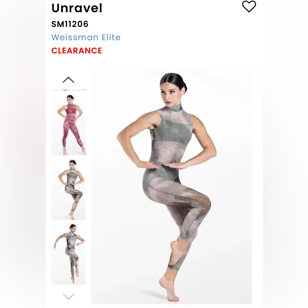 Weissman Elite Camouflage Dance Unitard